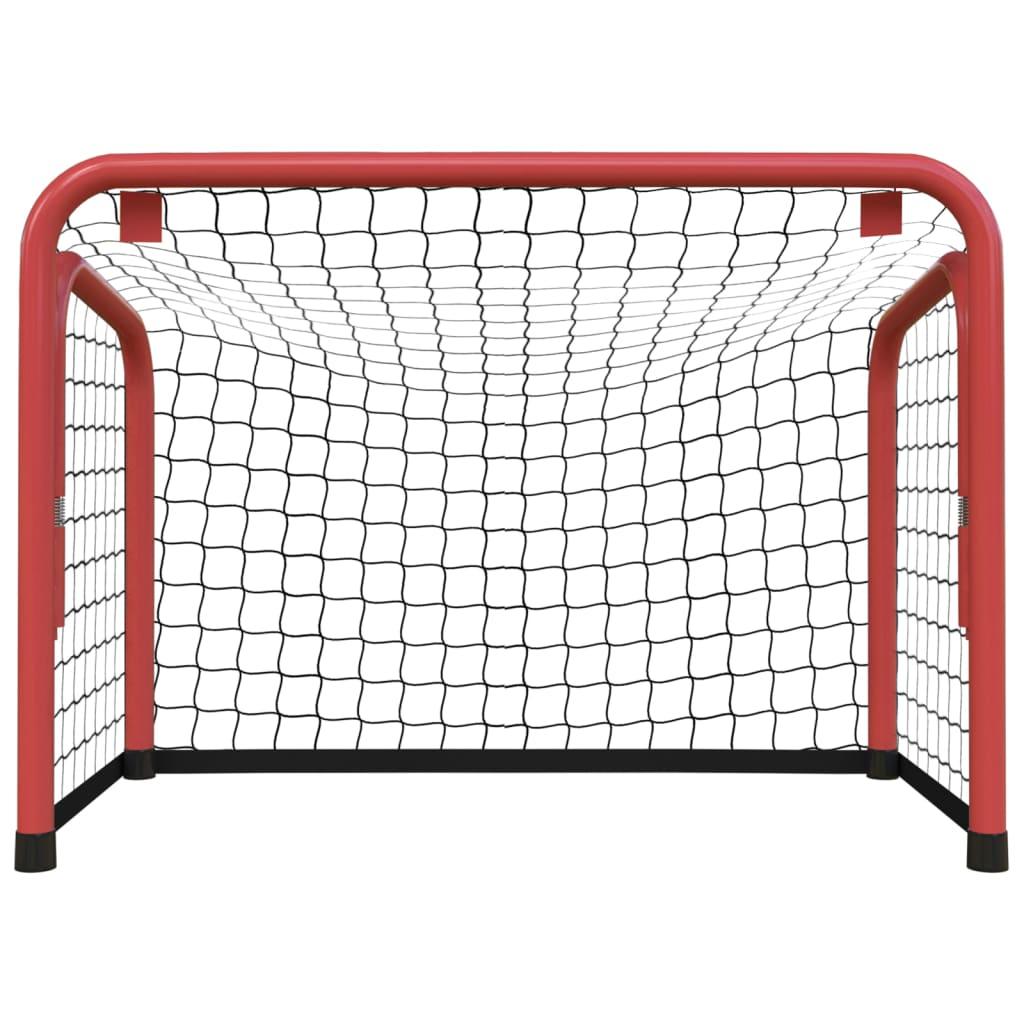 Hockey Goal With Net Red&Black 68X32X47 Cm Steel&Polyester