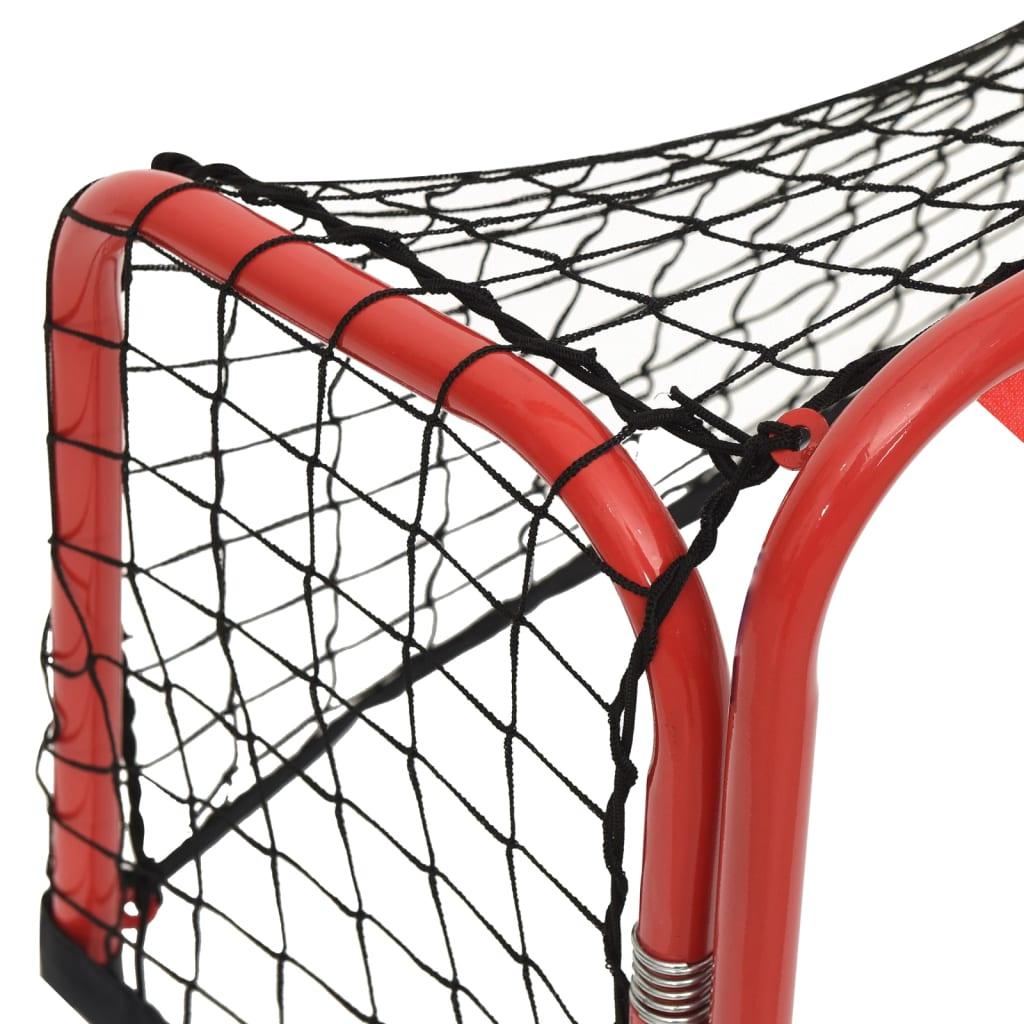 Hockey Goal With Net Red&Black 68X32X47 Cm Steel&Polyester