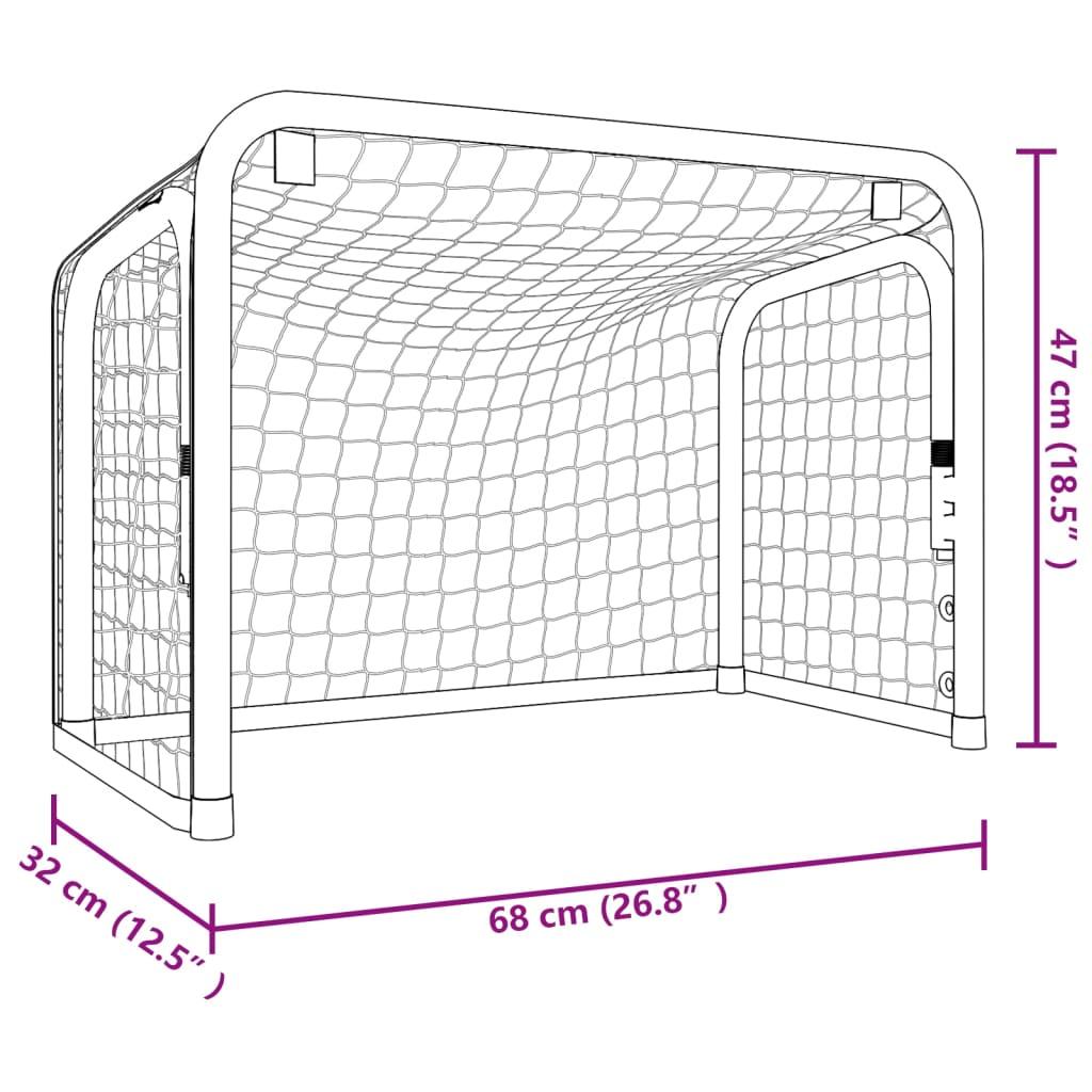 Hockey Goal With Net Red&Black 68X32X47 Cm Steel&Polyester