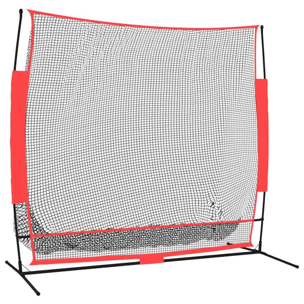 Portable Baseball Net Black And Red 215X107X216 Cm Polyester