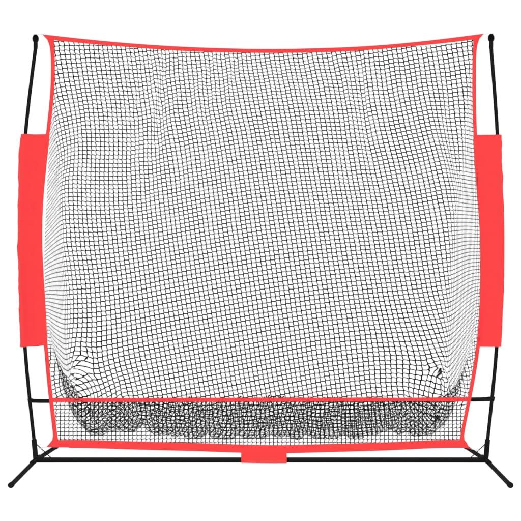 Portable Baseball Net Black And Red 215X107X216 Cm Polyester