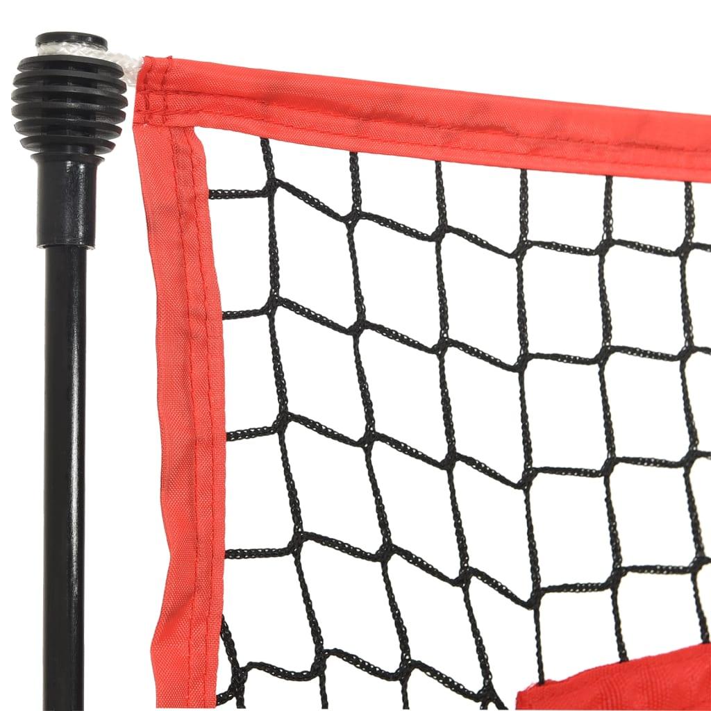 Portable Baseball Net Black And Red 183X105X183 Cm Polyester