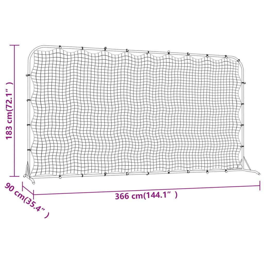 Football Rebounder Net Black 366X90X183 Cm Hdpe