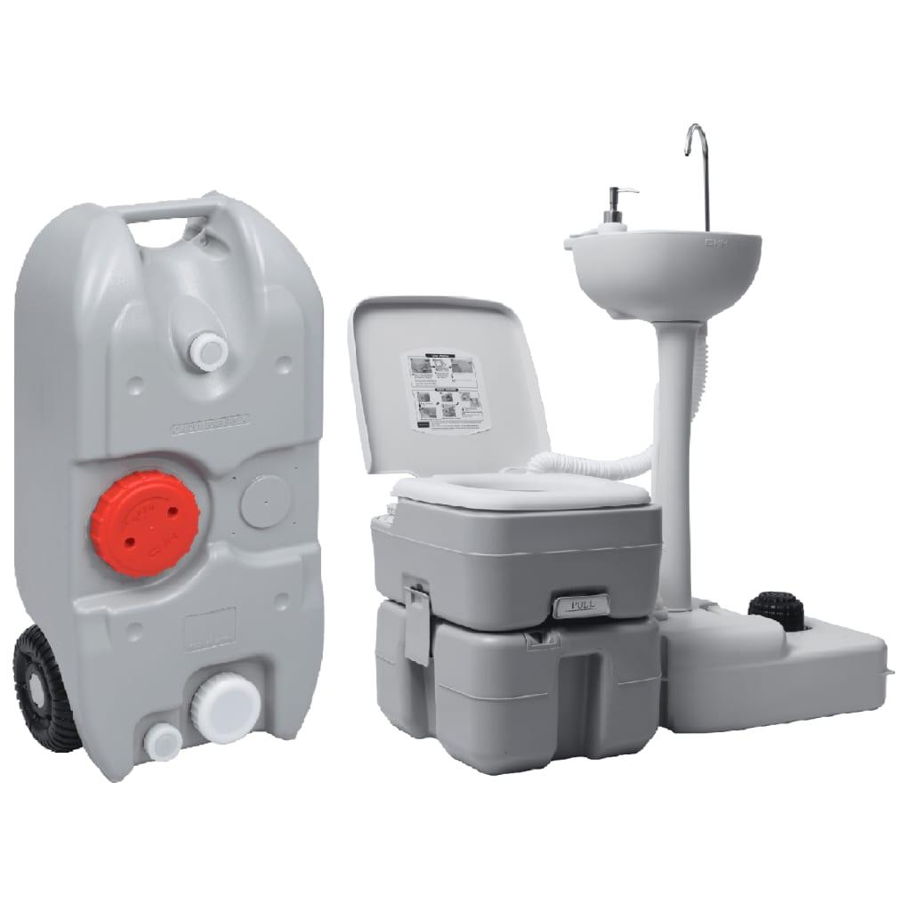 Portable Camping Toilet And Handwash Stand Set With Water Tank