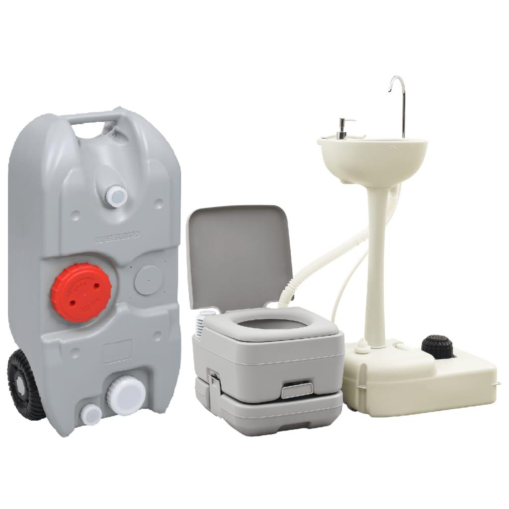 Portable Camping Toilet And Handwash Stand Set With Water Tank