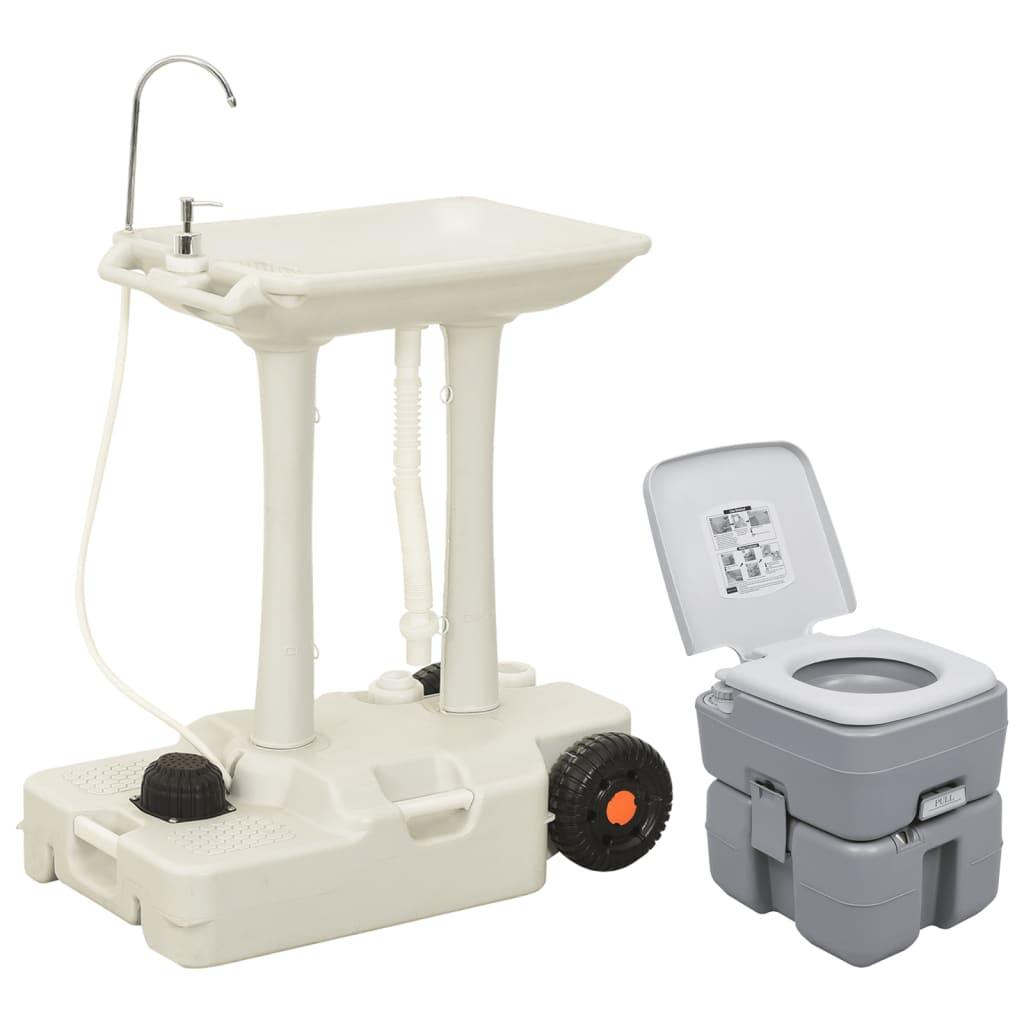 Portable Camping Toilet And Handwash Stand Set