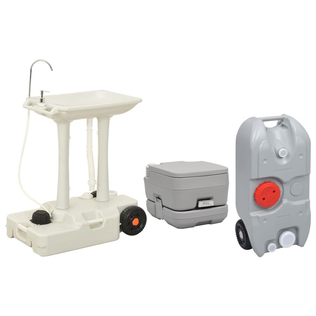 Portable Camping Toilet And Handwash Stand Set With Water Tank