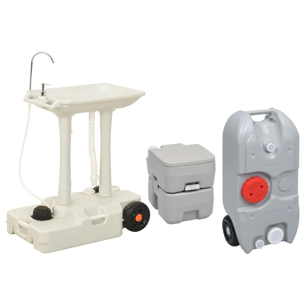 Portable Camping Toilet And Handwash Stand Set With Water Tank