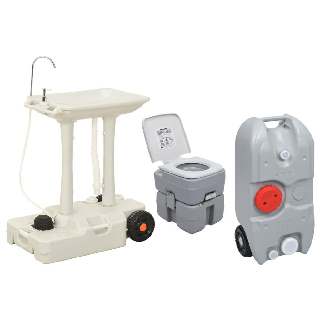 Portable Camping Toilet And Handwash Stand Set With Water Tank