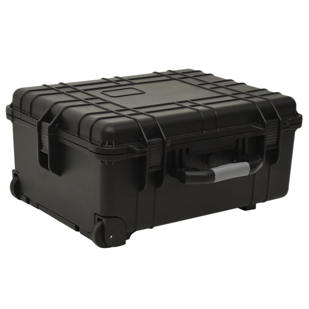 Wheel-Equipped Tool/Equipment Case With Pick & Pluck Foam Inside