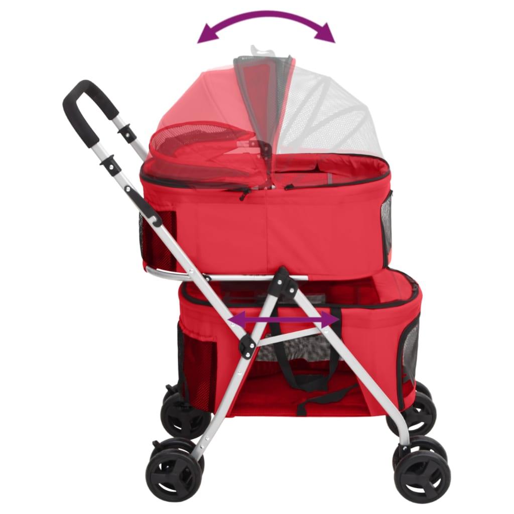 2-Layers Folding Dog Stroller 83X48X97 Cm Oxford Fabric