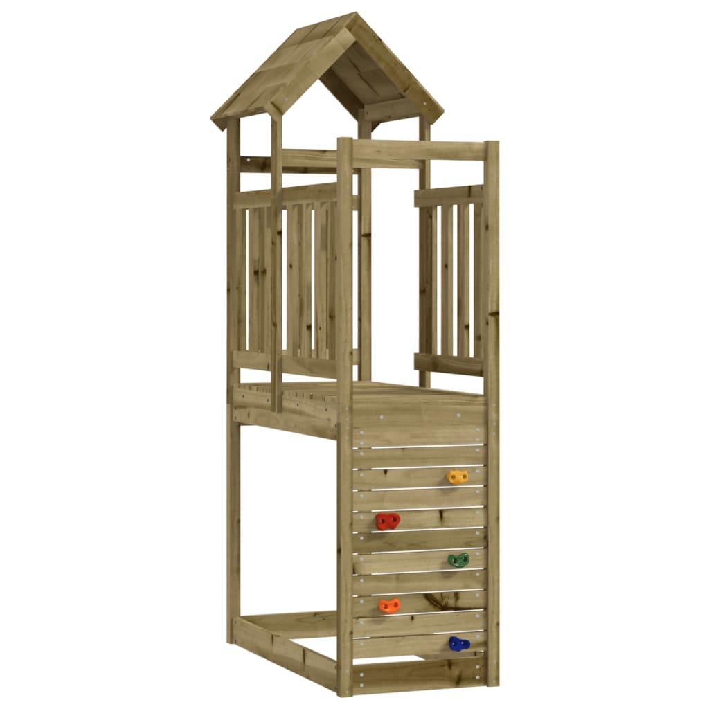 Play Tower With Rockwall 53X110.5X214 Cm Solid Wood Douglas