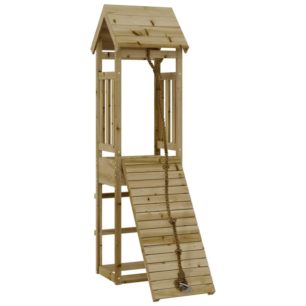 Playhouse With Climbing Wall Impregnated Wood Pine