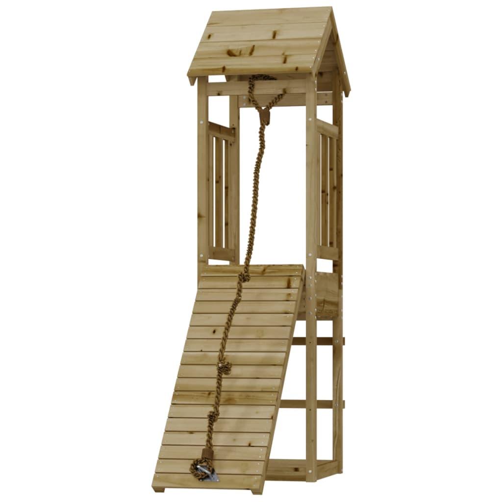 Playhouse With Climbing Wall Impregnated Wood Pine