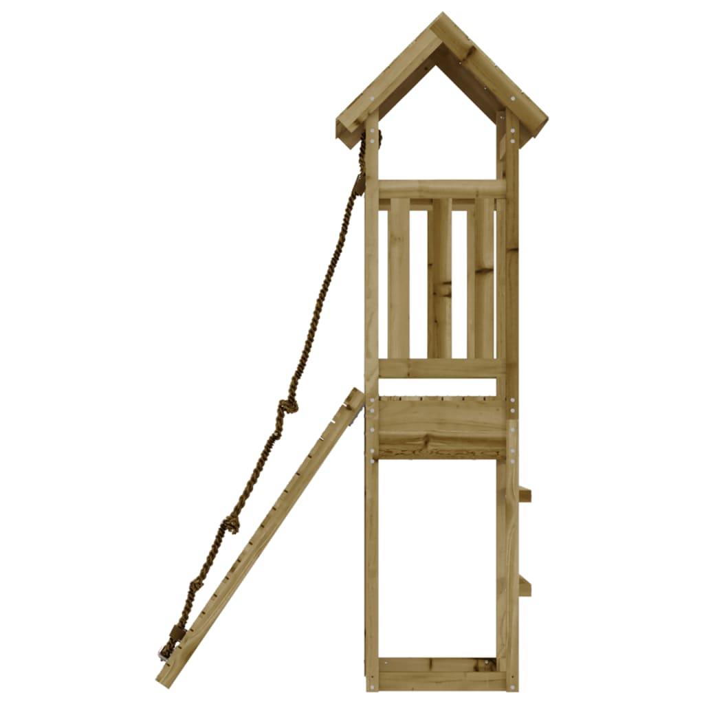 Playhouse With Climbing Wall Impregnated Wood Pine