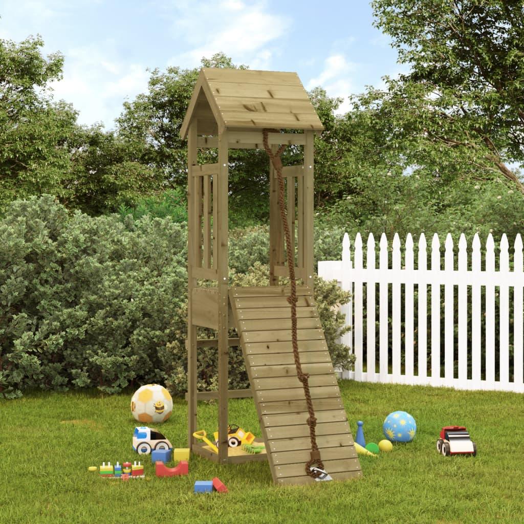 Playhouse With Climbing Wall Impregnated Wood Pine