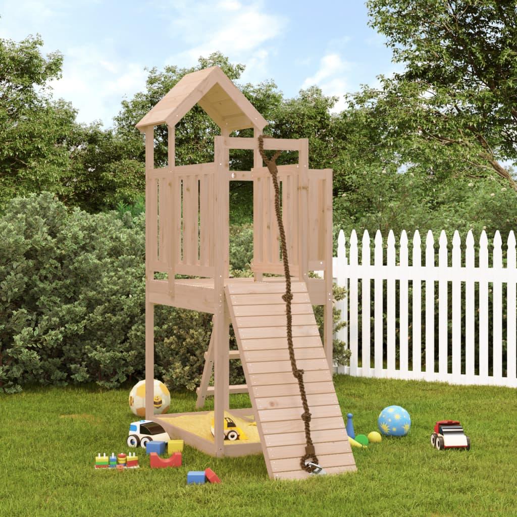 Playhouse With Climbing Wall Solid Wood Douglas