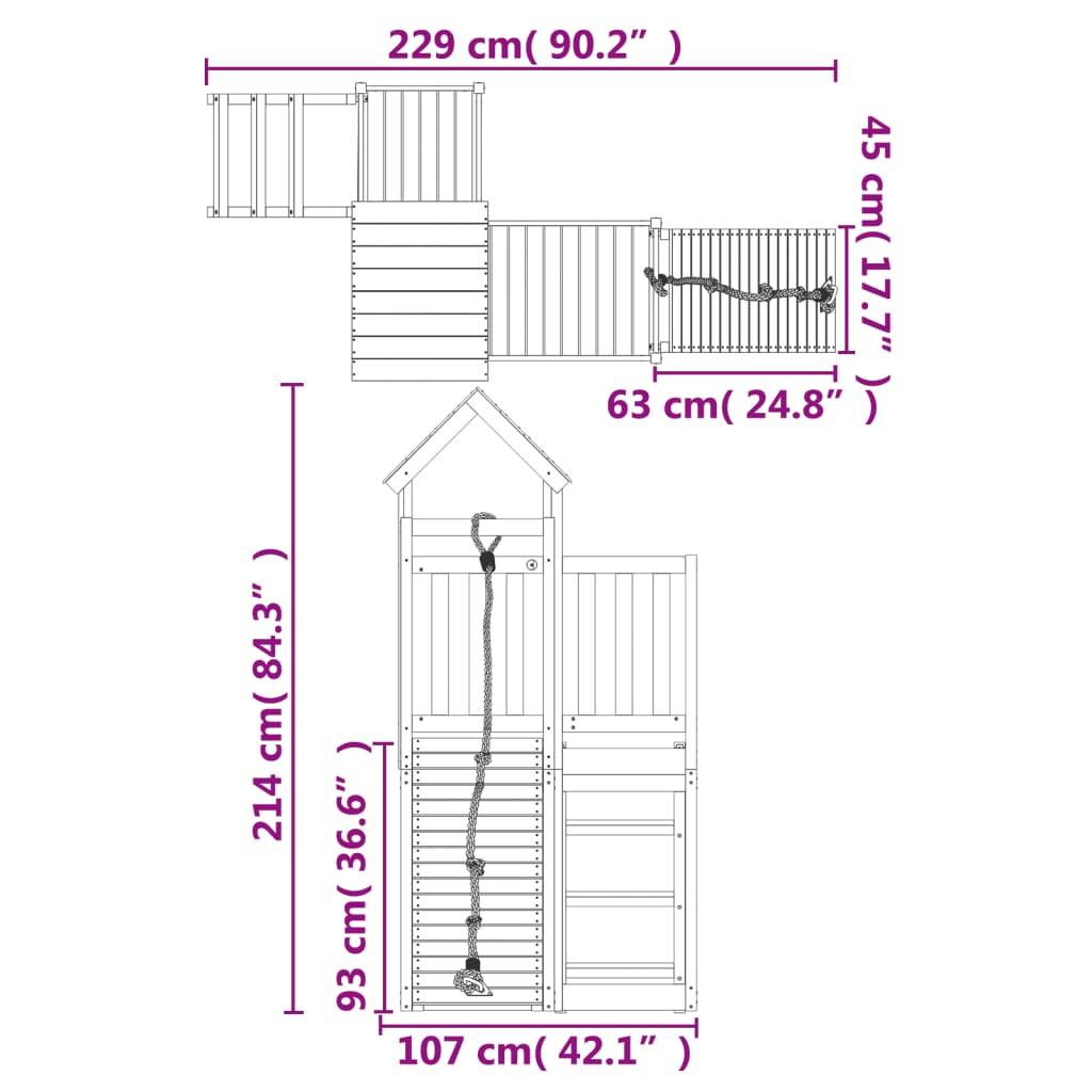 Playhouse With Climbing Wall Solid Wood Douglas