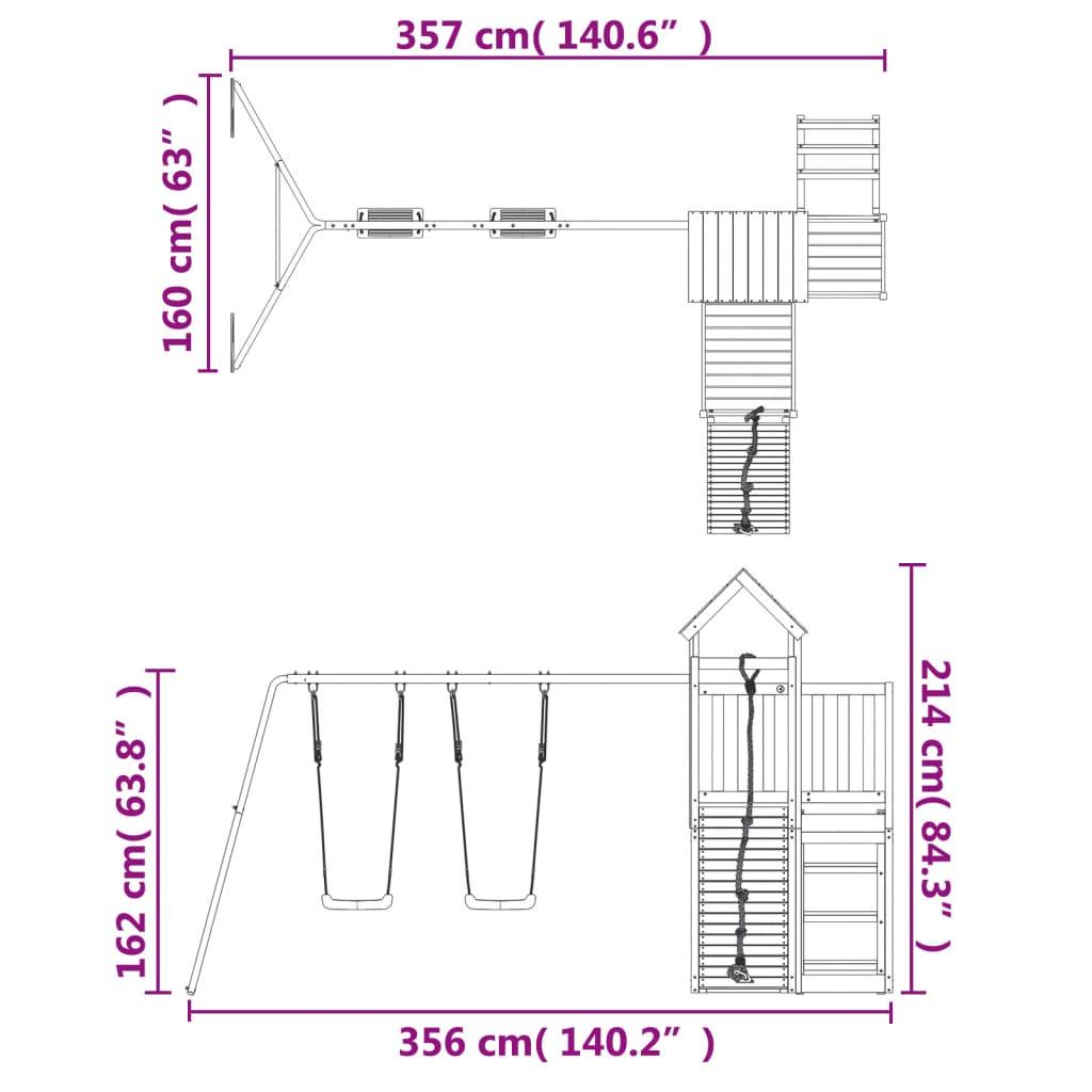 Outdoor Playset Solid Wood Pine