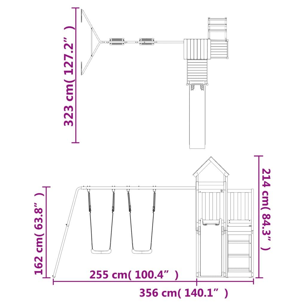 Outdoor Playset Solid Wood Pine