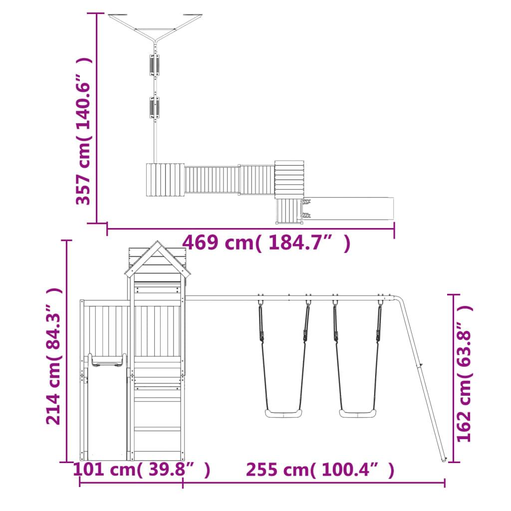 Outdoor Playset Solid Wood Pine