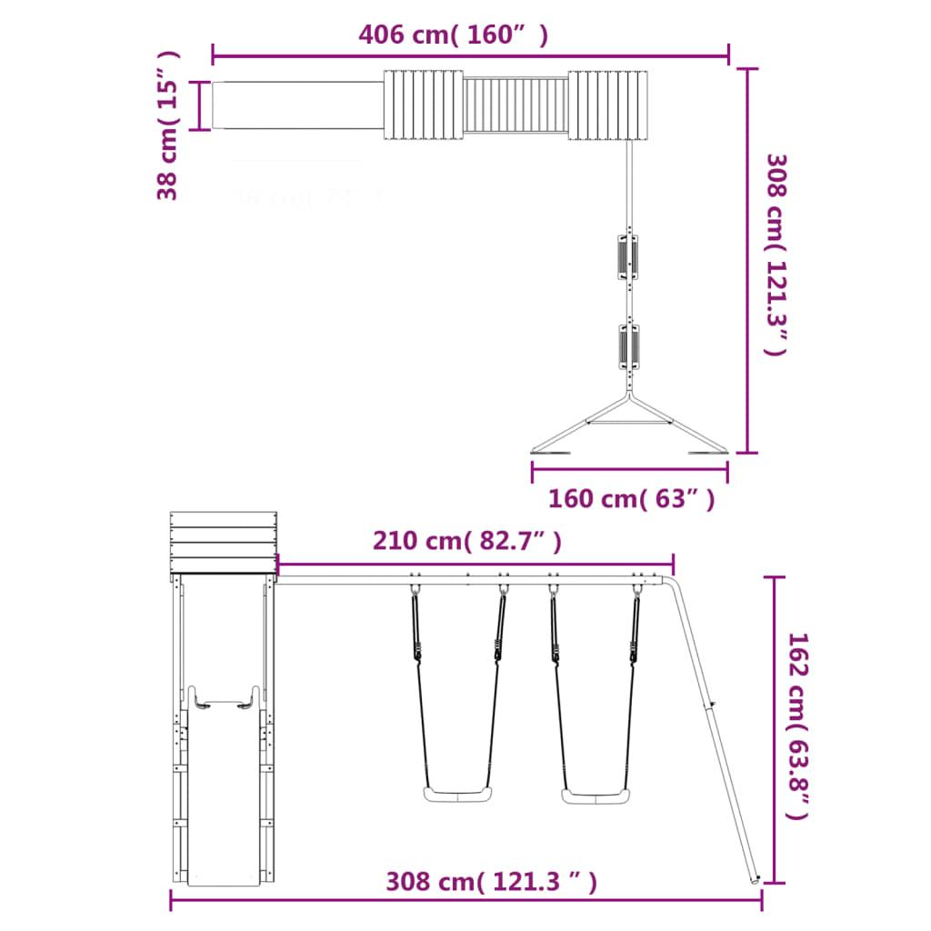 Outdoor Playset Solid Wood Pine