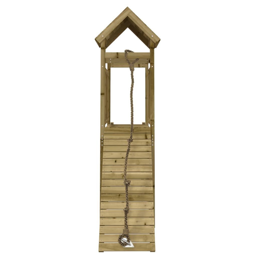 Playhouse With Climbing Wall Impregnated Wood Pine