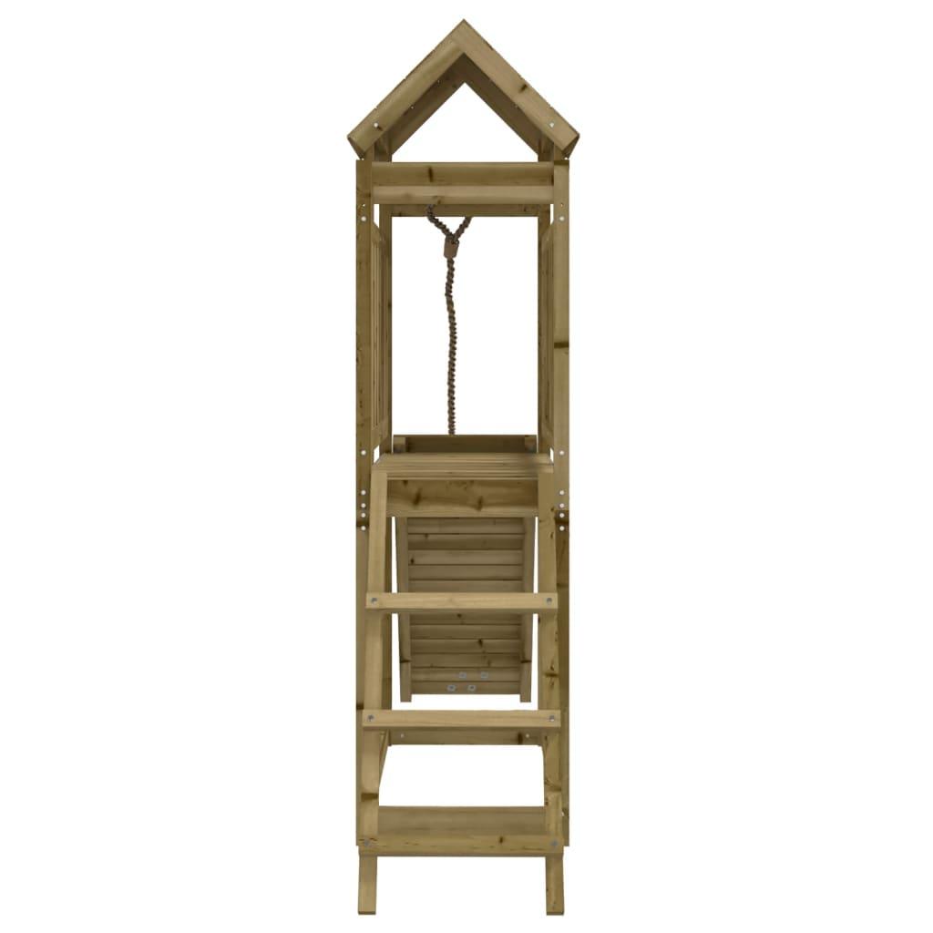 Playhouse With Climbing Wall Impregnated Wood Pine