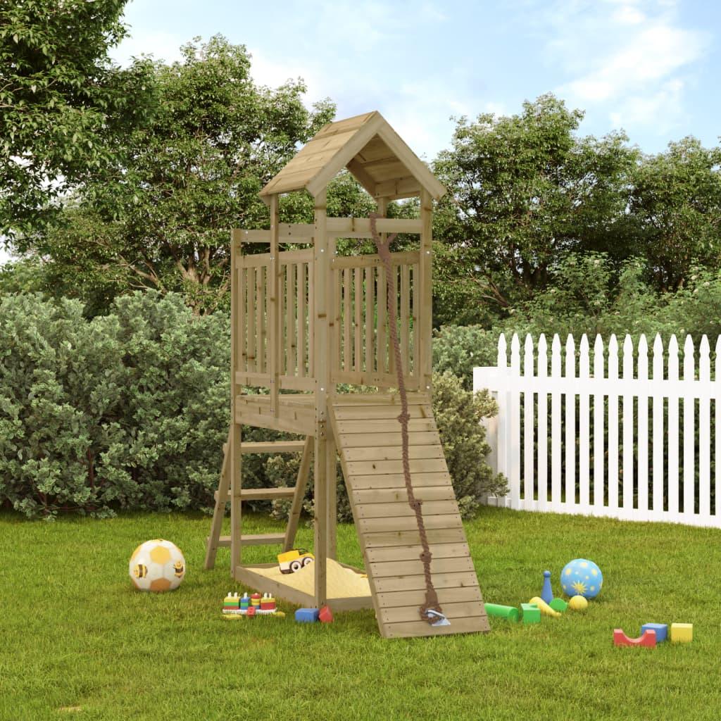 Playhouse With Climbing Wall Impregnated Wood Pine