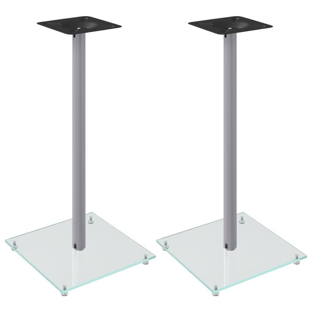 Speaker Stands 2 Pcs Tempered Glass 1 Pillar Design