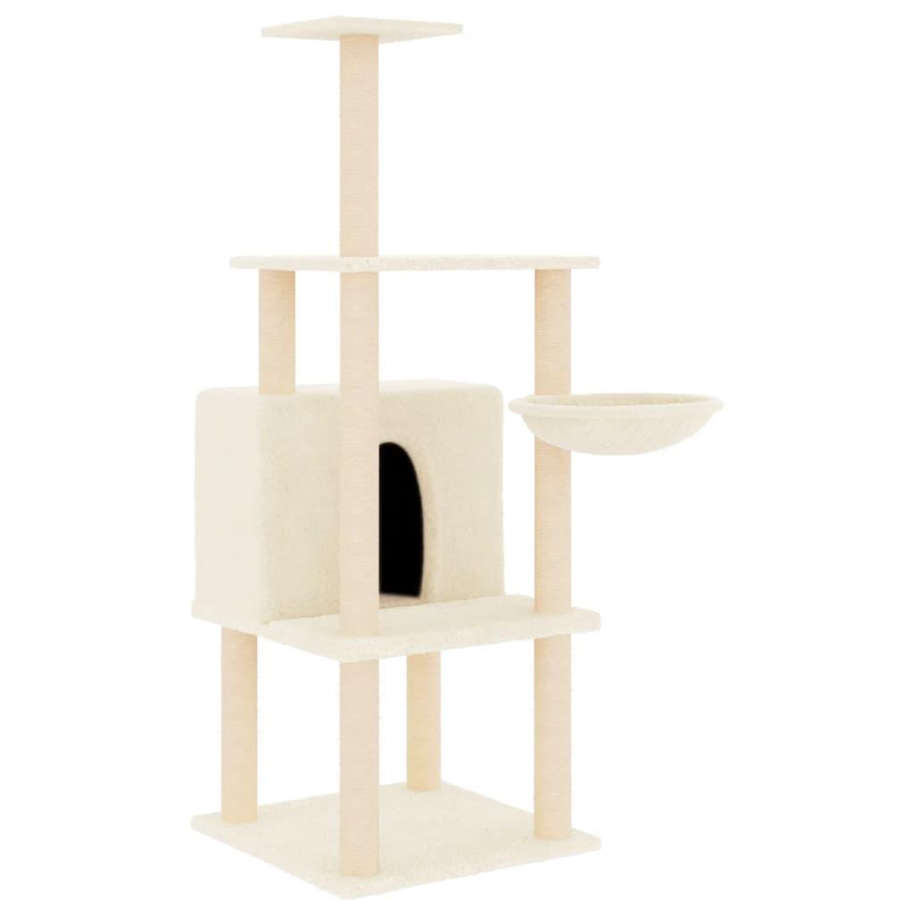 Trendyproduct.co.uk Cat Tree With Sisal Scratching Posts 132 Cm vidaXL Animals & Pet Supplies Animals & Pet Supplies > Pet Supplies > Cat Supplies > Cat Furniture Cat Furniture Cat Supplies Cream parcel Pet Supplies vidaXL