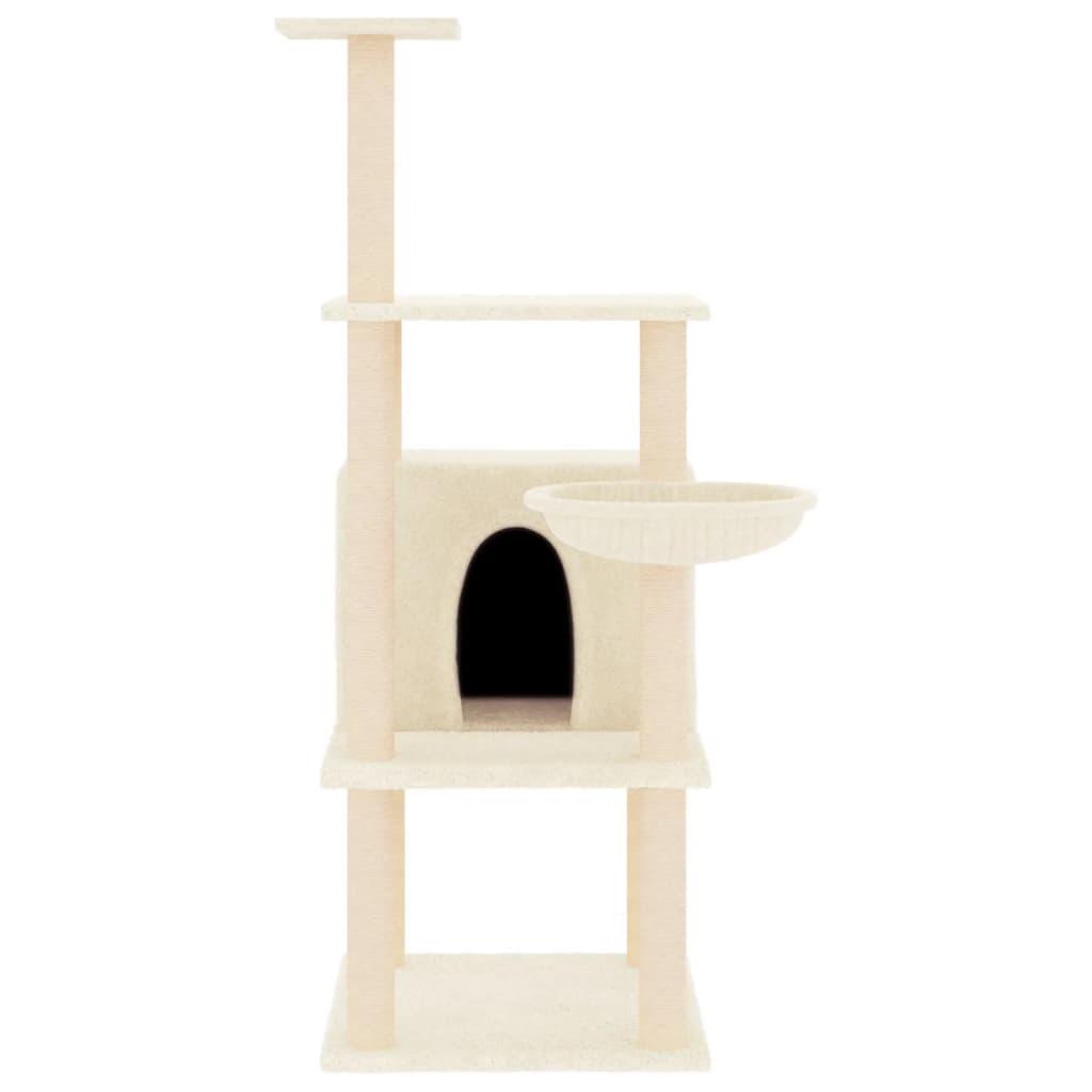 Trendyproduct.co.uk Cat Tree With Sisal Scratching Posts 132 Cm vidaXL Animals & Pet Supplies Animals & Pet Supplies > Pet Supplies > Cat Supplies > Cat Furniture Cat Furniture Cat Supplies Cream parcel Pet Supplies vidaXL