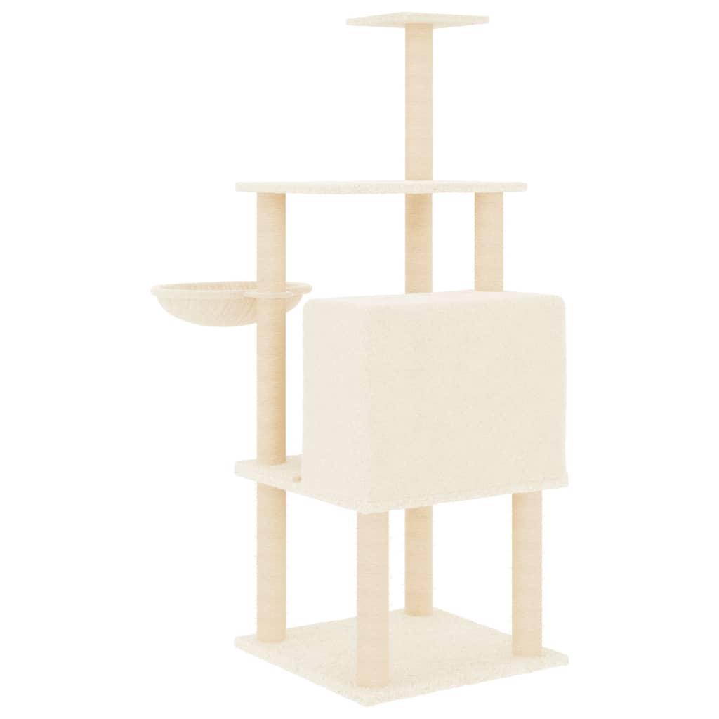 Trendyproduct.co.uk Cat Tree With Sisal Scratching Posts 132 Cm vidaXL Animals & Pet Supplies Animals & Pet Supplies > Pet Supplies > Cat Supplies > Cat Furniture Cat Furniture Cat Supplies Cream parcel Pet Supplies vidaXL