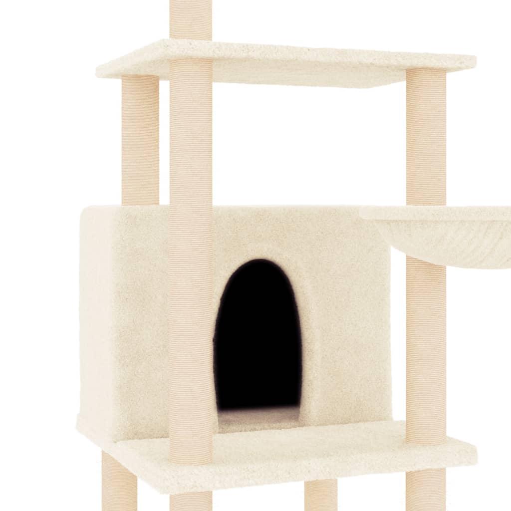 Trendyproduct.co.uk Cat Tree With Sisal Scratching Posts 132 Cm vidaXL Animals & Pet Supplies Animals & Pet Supplies > Pet Supplies > Cat Supplies > Cat Furniture Cat Furniture Cat Supplies Cream parcel Pet Supplies vidaXL