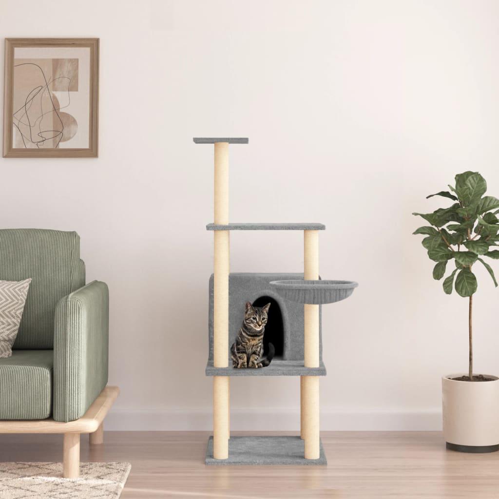 Trendyproduct.co.uk Cat Tree With Sisal Scratching Posts 132 Cm vidaXL Animals & Pet Supplies Animals & Pet Supplies > Pet Supplies > Cat Supplies > Cat Furniture Cat Furniture Cat Supplies Cream parcel Pet Supplies vidaXL