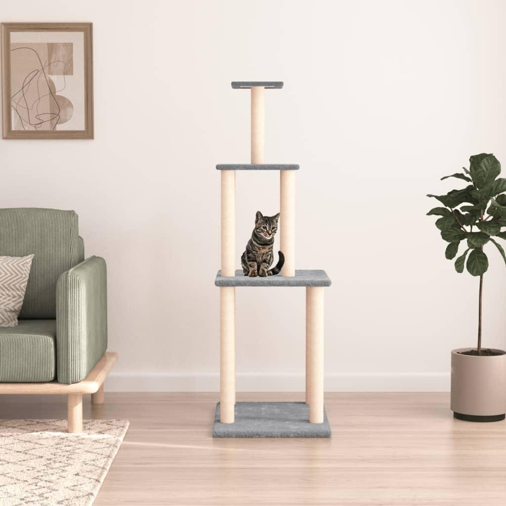 Trendyproduct.co.uk Cat Tree With Sisal Scratching Posts 149 Cm vidaXL Animals & Pet Supplies Animals & Pet Supplies > Pet Supplies > Cat Supplies > Cat Furniture Cat Furniture Cat Supplies Grey parcel Pet Supplies vidaXL