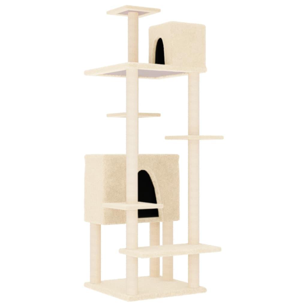 Trendyproduct.co.uk Cat Tree With Sisal Scratching Posts 154 Cm vidaXL Animals & Pet Supplies Animals & Pet Supplies > Pet Supplies > Cat Supplies > Cat Furniture Cat Furniture Cat Supplies Cream parcel Pet Supplies vidaXL