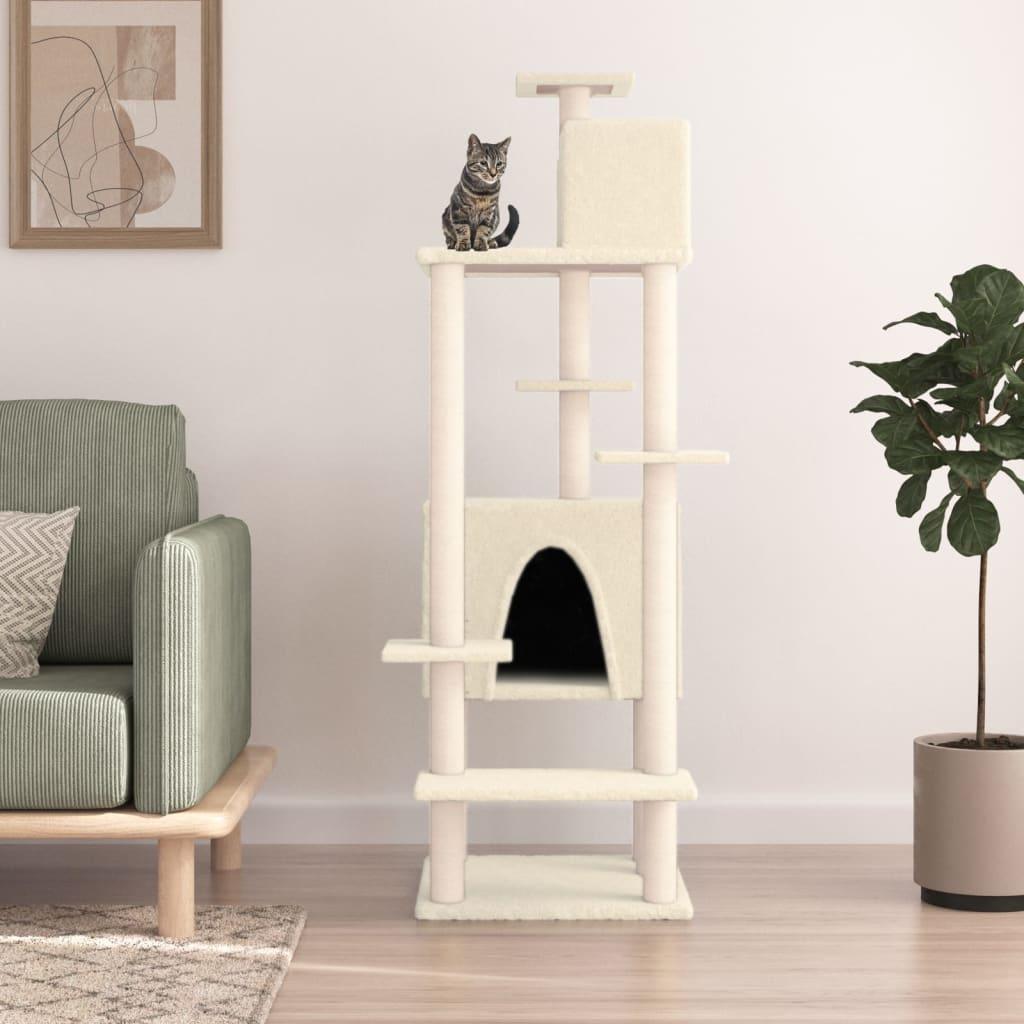 Trendyproduct.co.uk Cat Tree With Sisal Scratching Posts 154 Cm vidaXL Animals & Pet Supplies Animals & Pet Supplies > Pet Supplies > Cat Supplies > Cat Furniture Cat Furniture Cat Supplies Cream parcel Pet Supplies vidaXL