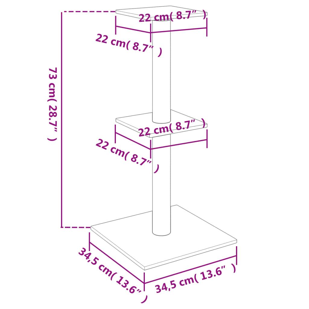 Trendyproduct.co.uk Cat Tree With Sisal Scratching Posts 73 Cm vidaXL Animals & Pet Supplies Animals & Pet Supplies > Pet Supplies > Cat Supplies > Cat Furniture Cat Furniture Cat Supplies Grey parcel Pet Supplies vidaXL