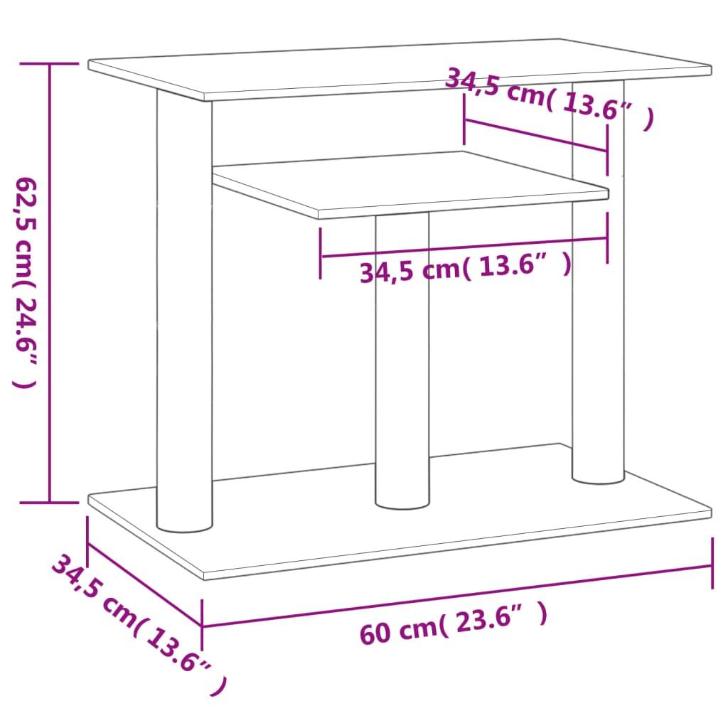 Trendyproduct.co.uk Cat Scratching Posts With Platforms 62.5 Cm vidaXL Animals & Pet Supplies Animals & Pet Supplies > Pet Supplies > Cat Supplies > Cat Furniture Cat Furniture Cat Supplies Grey parcel Pet Supplies vidaXL