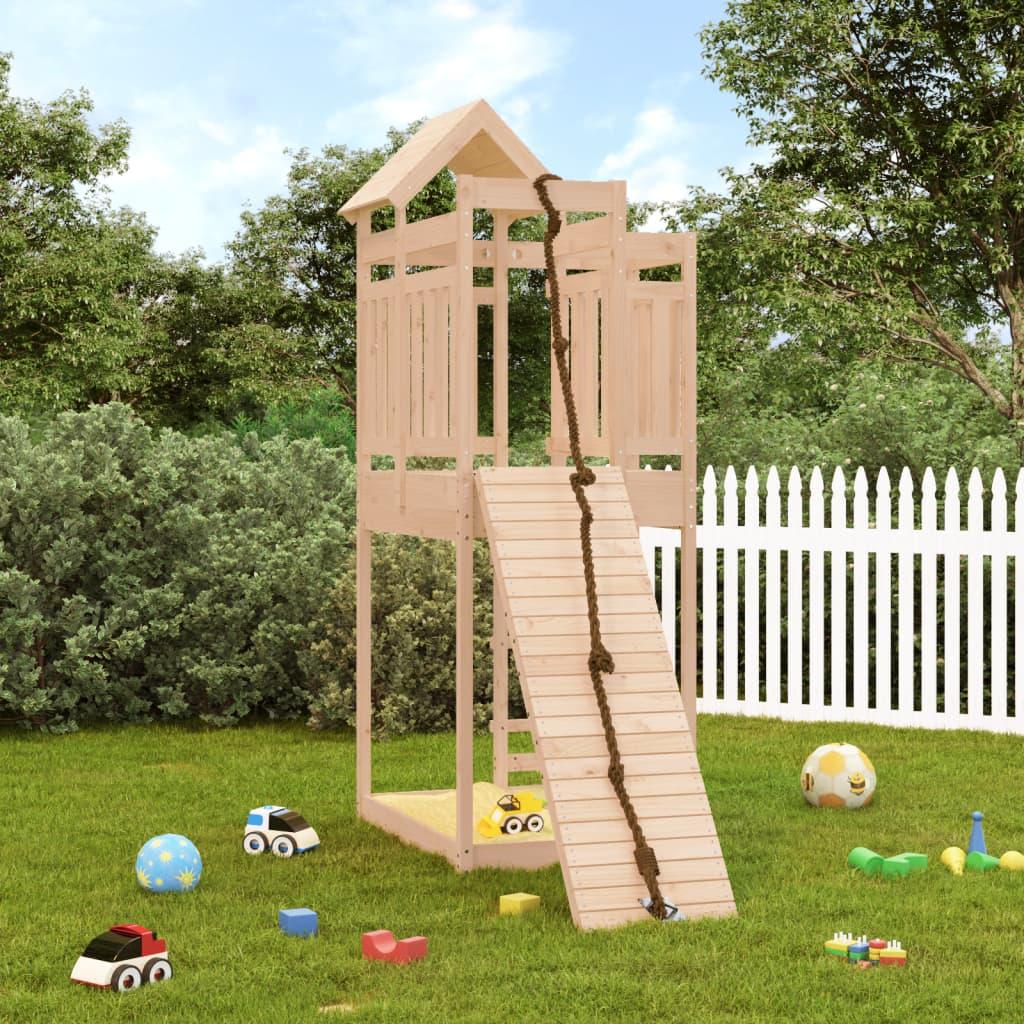 Playhouse With Climbing Wall Solid Wood Douglas