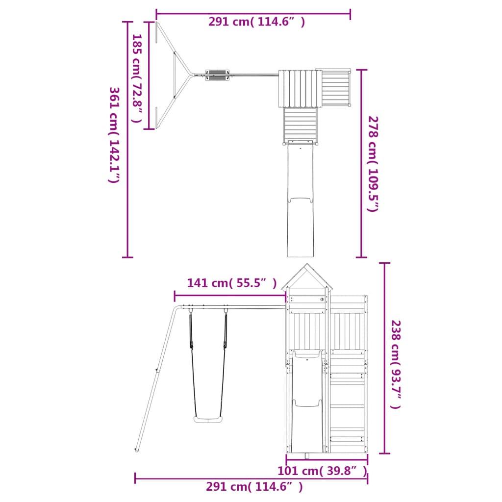 Outdoor Playset Solid Wood Pine