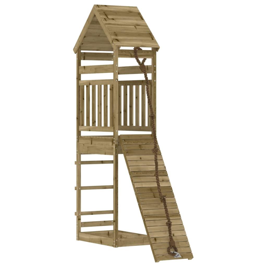 Playhouse With Climbing Wall Impregnated Wood Pine