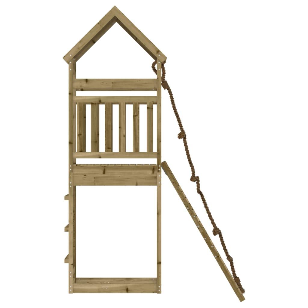 Playhouse With Climbing Wall Impregnated Wood Pine