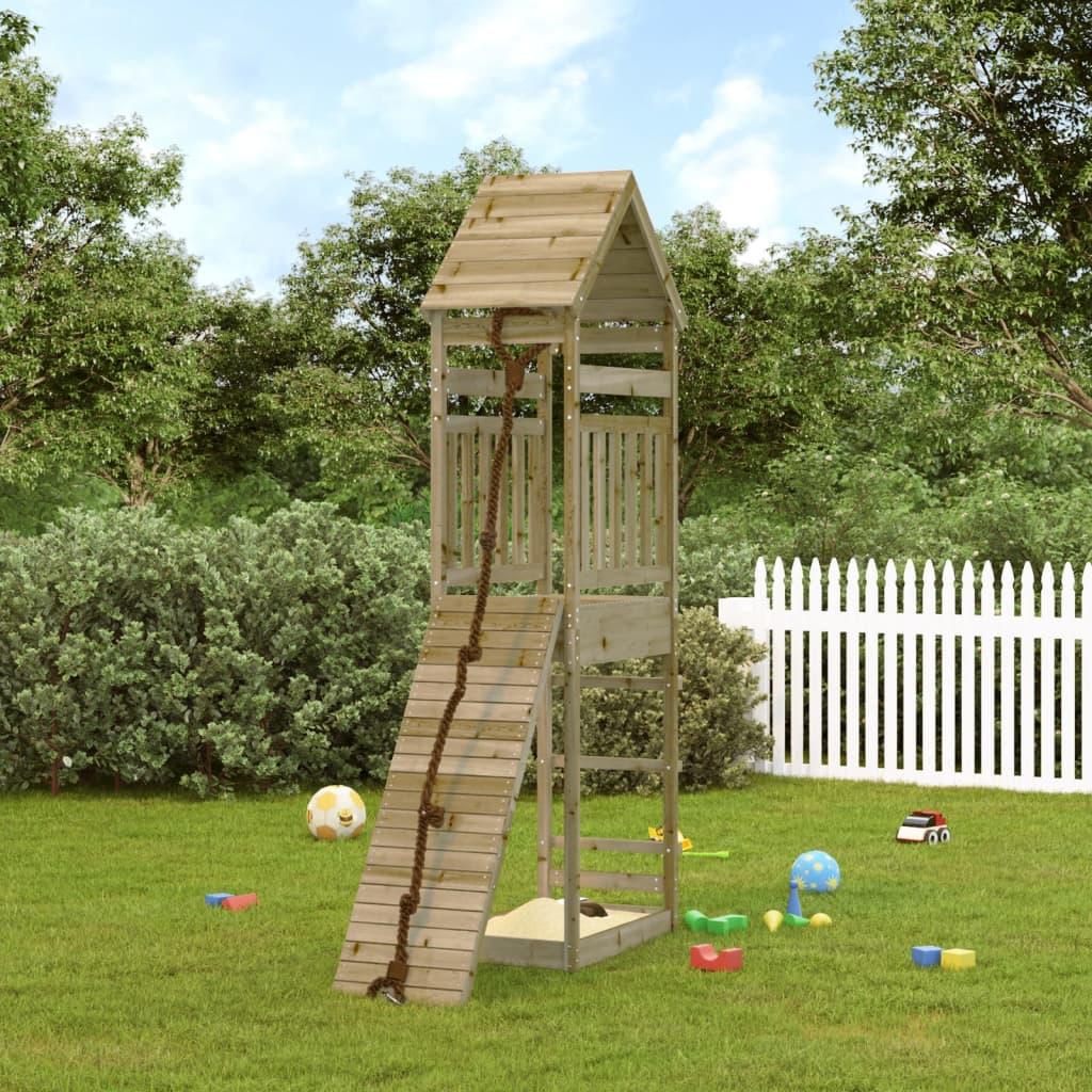 Playhouse With Climbing Wall Impregnated Wood Pine