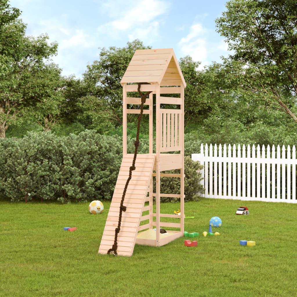 Playhouse With Climbing Wall Impregnated Wood Pine