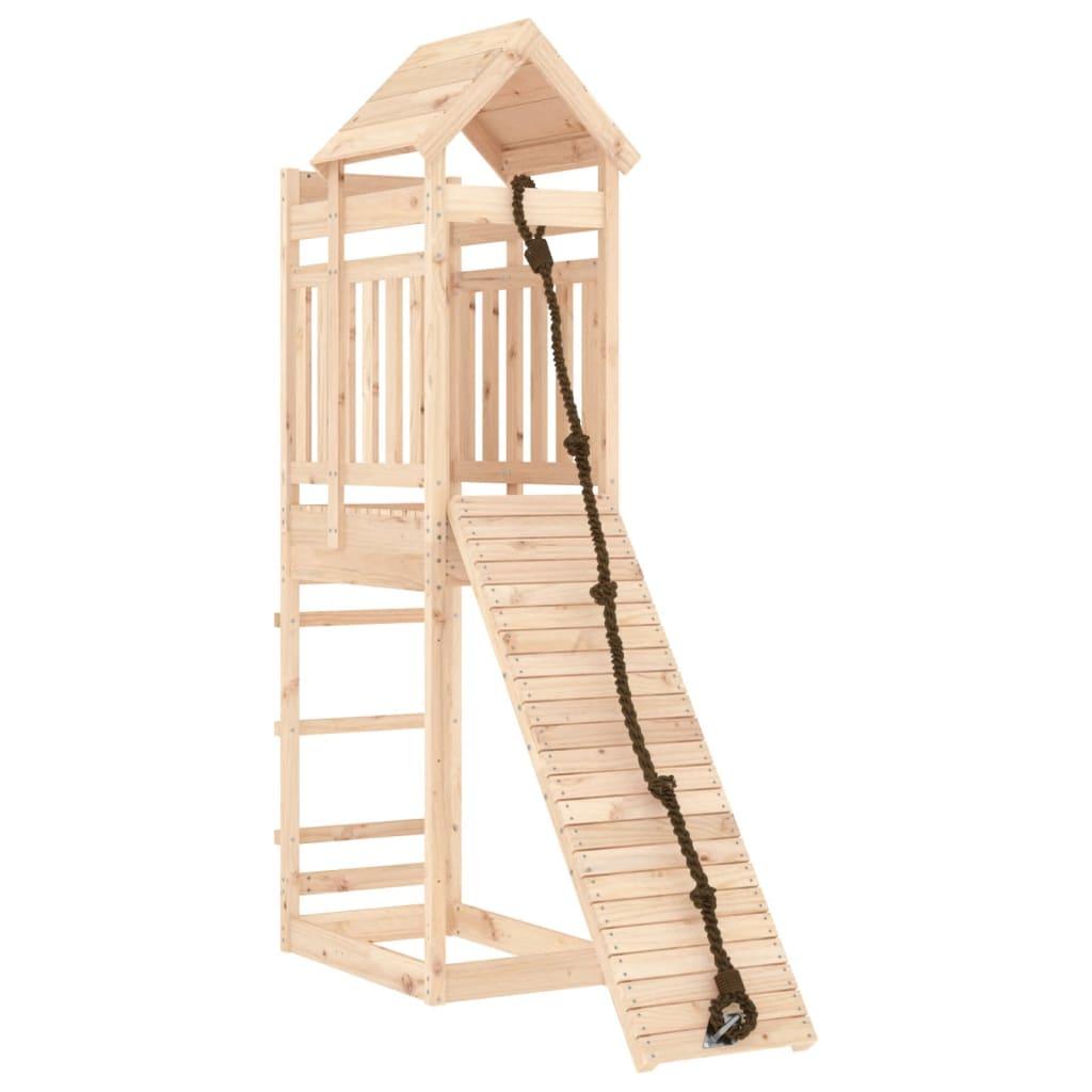 Playhouse With Climbing Wall Solid Wood Pine