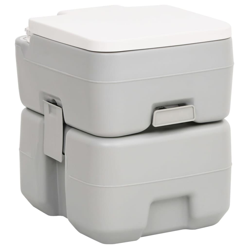 Portable Camping Toilet Grey And White 20+10 L Hdpe