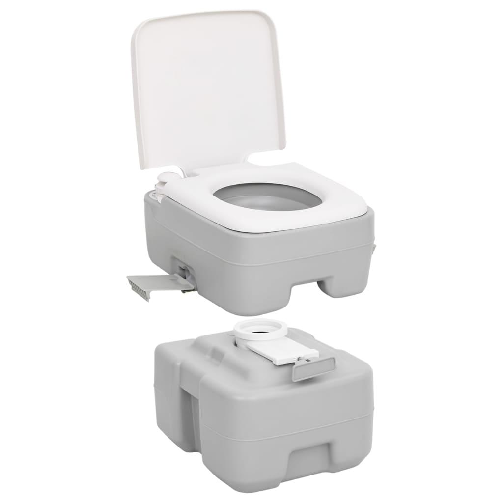 Portable Camping Toilet Grey And White 20+10 L Hdpe