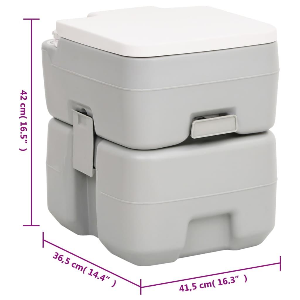 Portable Camping Toilet Grey And White 20+10 L Hdpe